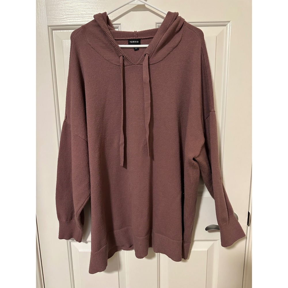 Torrid Sweater Hoodie Womens 4 Rosewood Knit Pullover Long Sleeve Oversized